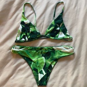 Stone Fox Swim palm leaf bikini